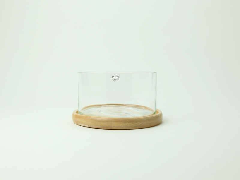 Finland ARABIA Glass bowl & wooden tray