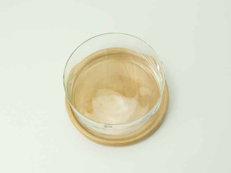 Finland ARABIA Glass bowl & wooden tray