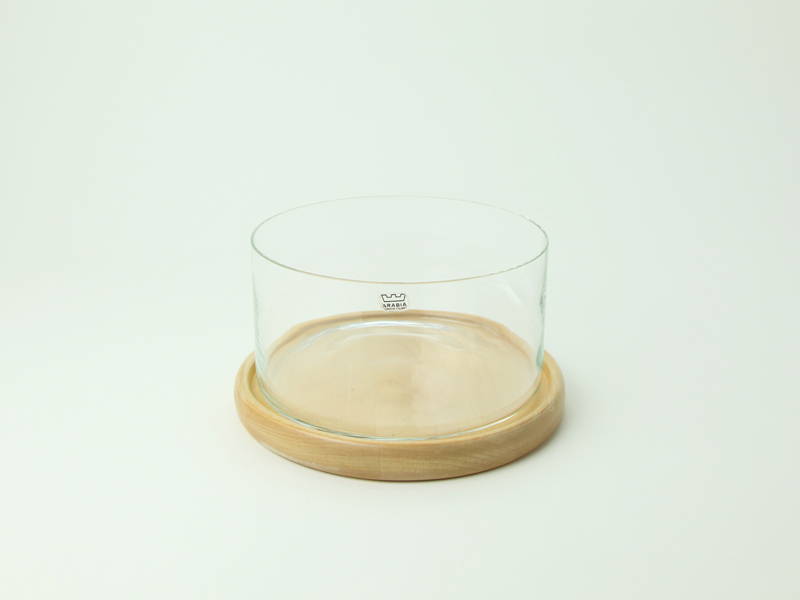 Finland ARABIA Glass bowl & wooden tray