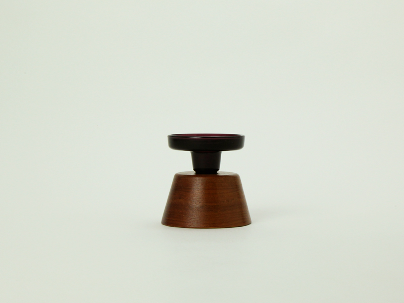 Sweden Glass Teak Candle lamp